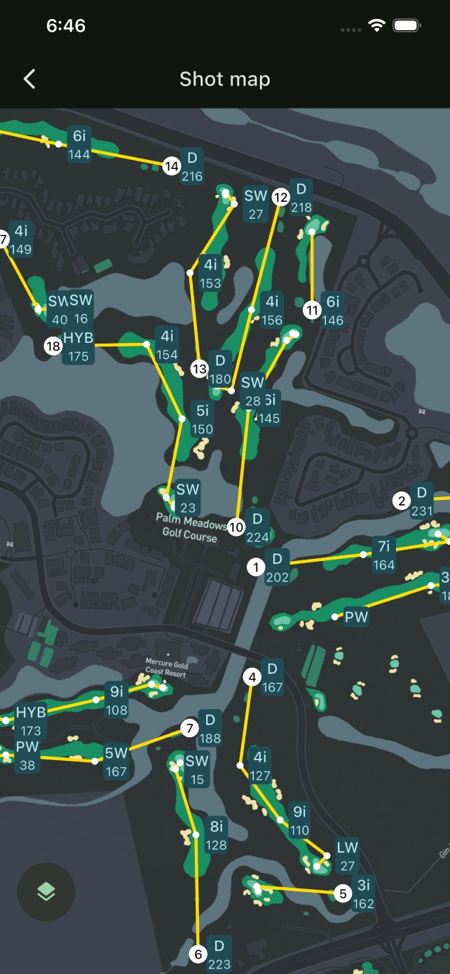 Screenshot showing the course map view